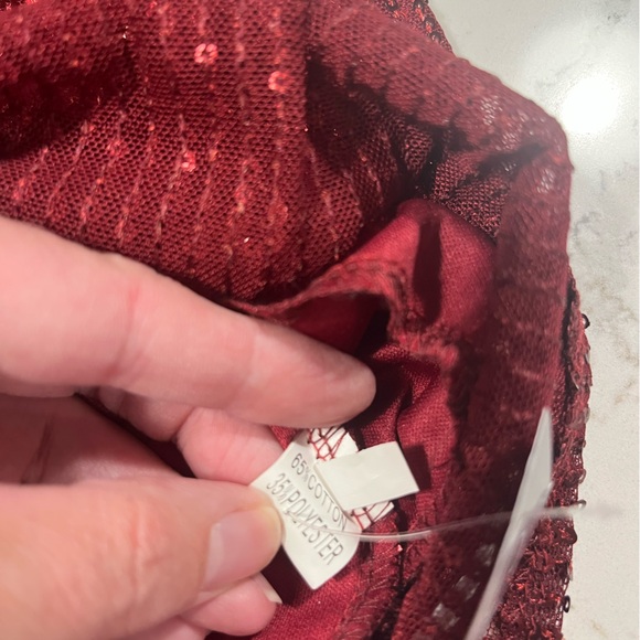 NWT red sequins Vneck dress S - Picture 8 of 10